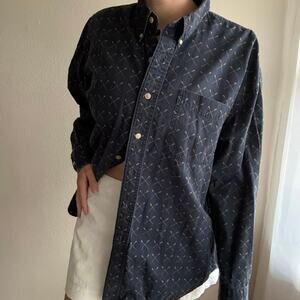 Vintage Chaps Ralph Lauren Navy Button up preppy rowing crew collegiate nautical